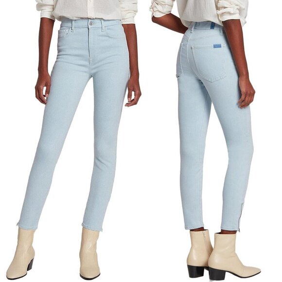NEW 7 for All Mankind UHR High Rise Light Wash Skinny Ankle Denim Jeans, Size 26 - Picture 1 of 11